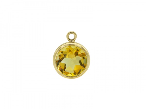 Gold Filled Citrine Charm 8.5mm