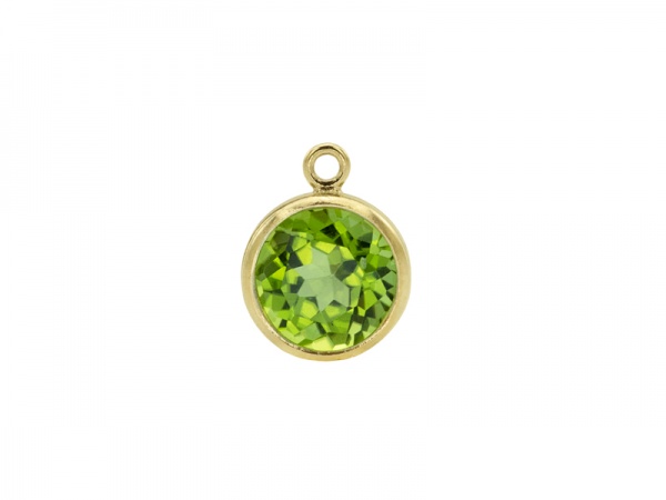 Gold Filled Peridot Charm 8.5mm