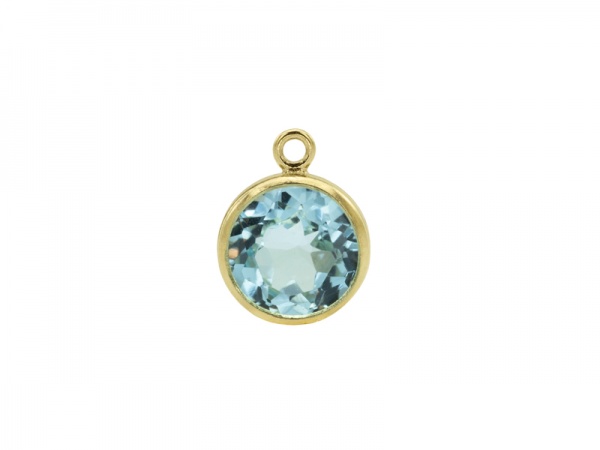 Gold Filled Sky Blue Topaz Charm 8.5mm