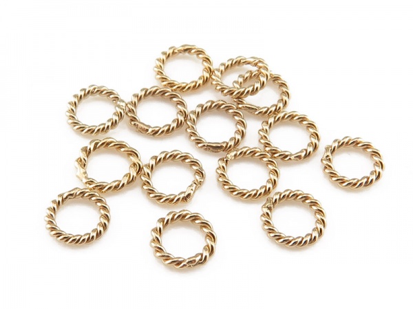 Gold Filled Twisted Closed Jump Ring 4mm ~ Pack of 10