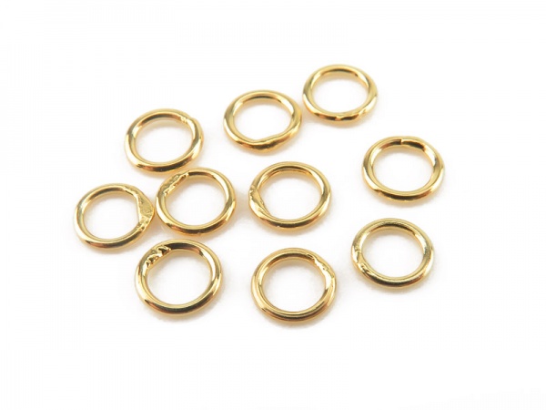 Gold Plated Silver Vermeil Closed Jump Ring 4mm ~ Pack of 10