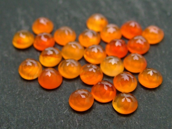 Carnelian Rose Cut Round Cabochon ~ Various Sizes