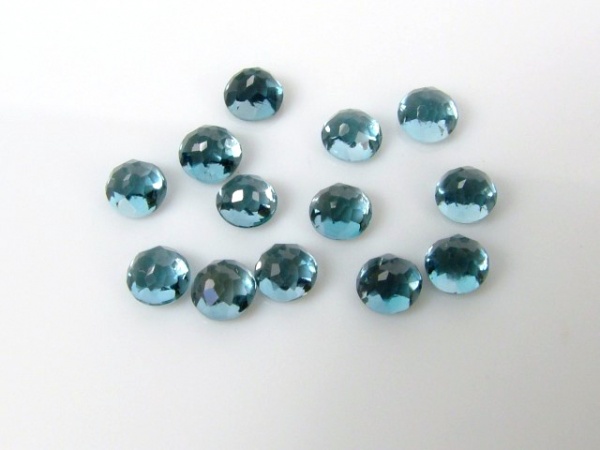 London Blue Topaz Rose Cut Round Cabochon ~ Various Sizes