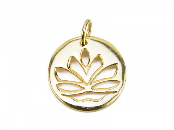 Gold Vermeil Lotus Flower Pendant 15mm