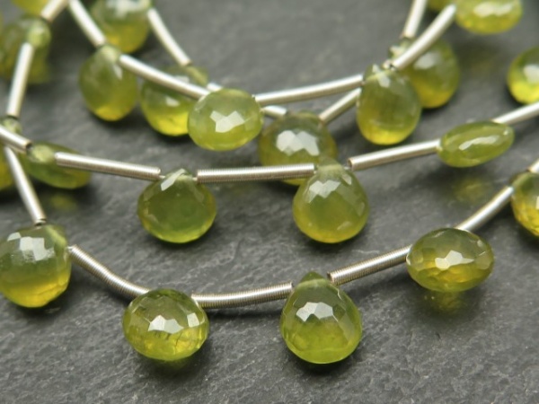 AA+ Vesuvianite Faceted Heart Briolettes ~ Various Sizes