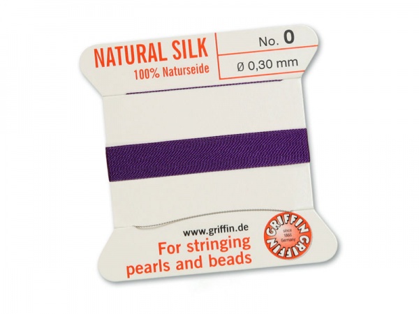 Griffin Silk Beading Thread & Needle ~ Size 0 ~ Amethyst