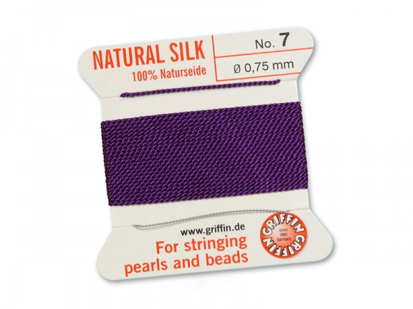 Griffin Silk Beading Thread & Needle ~ Size 7 ~ Amethyst