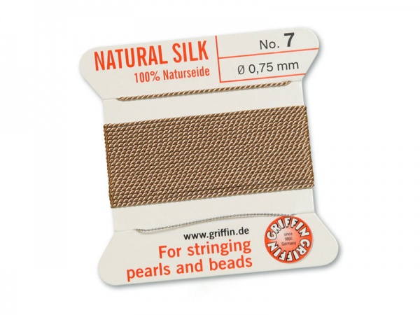 Griffin Silk Beading Thread & Needle ~ Size 7 ~ Beige