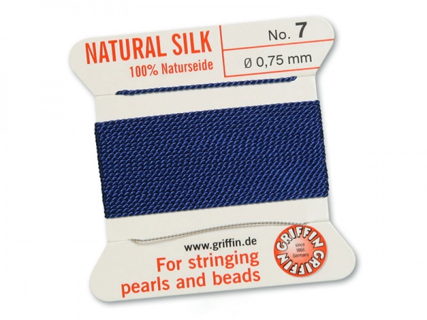 Griffin Silk Beading Thread & Needle ~ Size 7 ~ Dark Blue