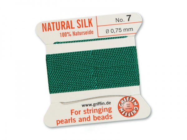 Griffin Silk Beading Thread & Needle ~ Size 7 ~ Green