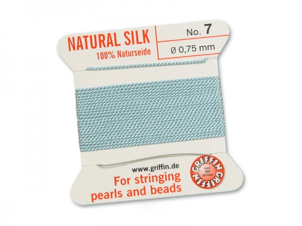 Griffin Silk Beading Thread & Needle ~ Size 7 ~ Light Blue