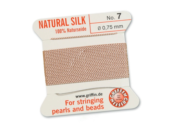 Griffin Silk Beading Thread & Needle ~ Size 7 ~ Light Pink