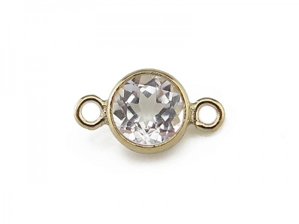 Gold Filled White Topaz Connector 8.75mm