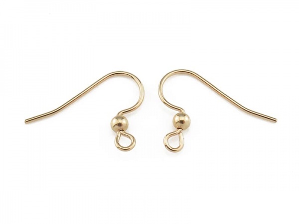 Gold Filled Bead Ear Wire ~ PAIR