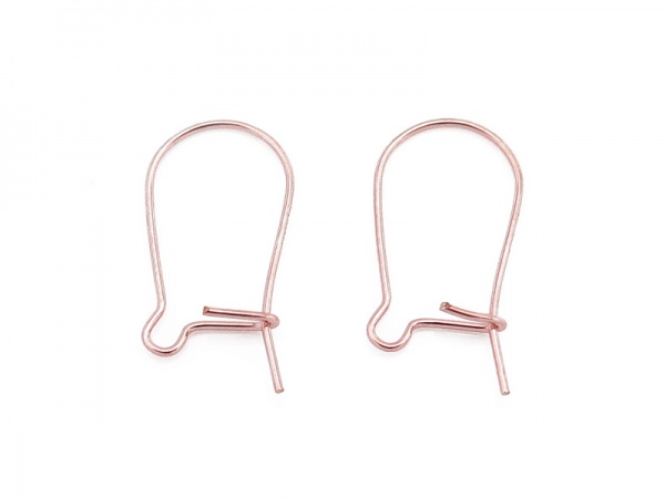Rose Gold Filled Kidney Ear Wire 16mm ~ PAIR