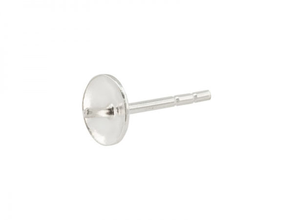 Sterling Silver Ear Post with Cup and Peg 6mm