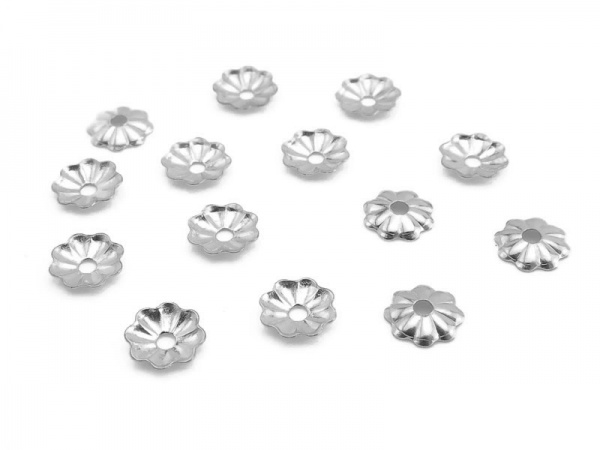 Sterling Silver Flower Bead Cap 4mm