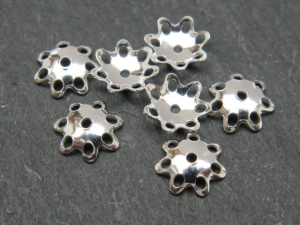 Sterling Silver Flower Bead Cap 7mm