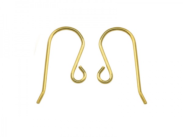 Gold Vermeil Plain Earwire ~ PAIR