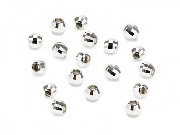 Sterling Silver Round Mirror Bead 3mm ~ Pack of 10