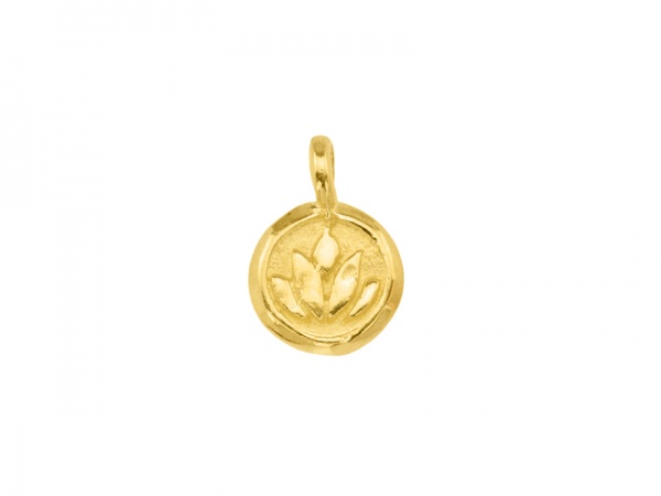 Gold Vermeil Lotus Charm 11mm