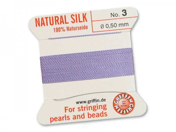Griffin Silk Beading Thread & Needle ~ Size 3 ~ Lilac