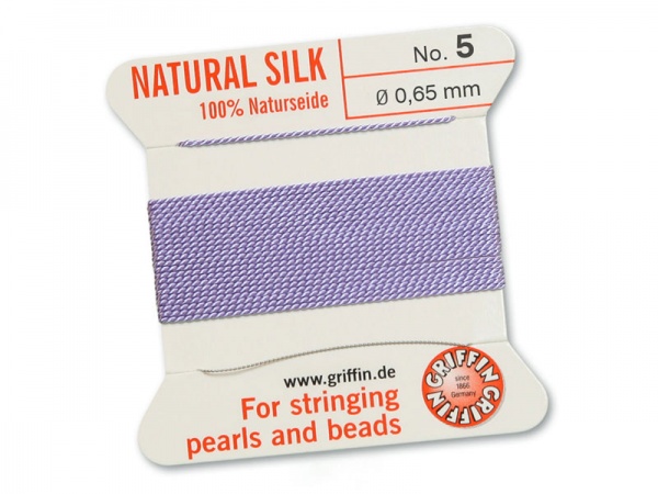 Griffin Silk Beading Thread & Needle ~ Size 5 ~ Lilac