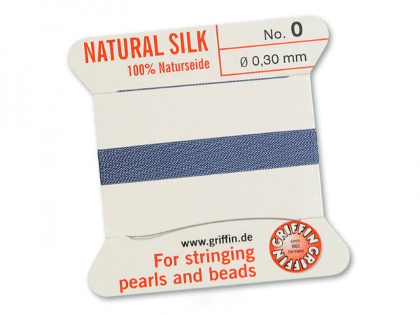 Griffin Silk Beading Thread & Needle ~ Size 0 ~ Blue