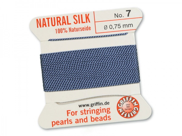 Griffin Silk Beading Thread & Needle ~ Size 7 ~ Blue