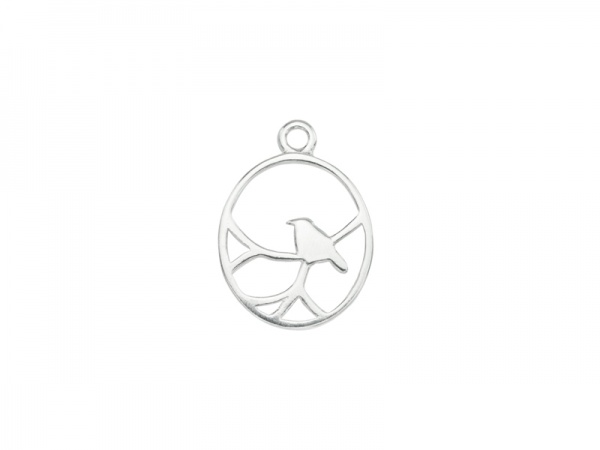 Sterling Silver Nightingale Pendant 15mm