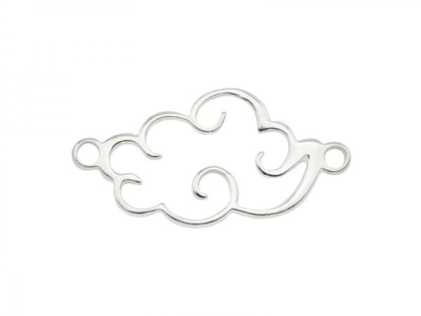 Sterling Silver Cloud Connector 25mm