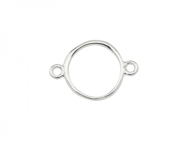 Sterling Silver Organic Circle Connector 15mm
