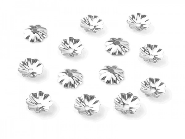 Sterling Silver Flower Bead Cap 3mm