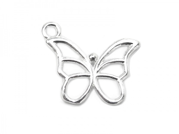 Sterling Silver Butterfly Charm 15mm