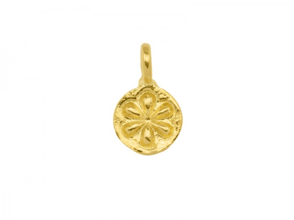 Gold Plated Vermeil Silver Daisy Charm 7mm