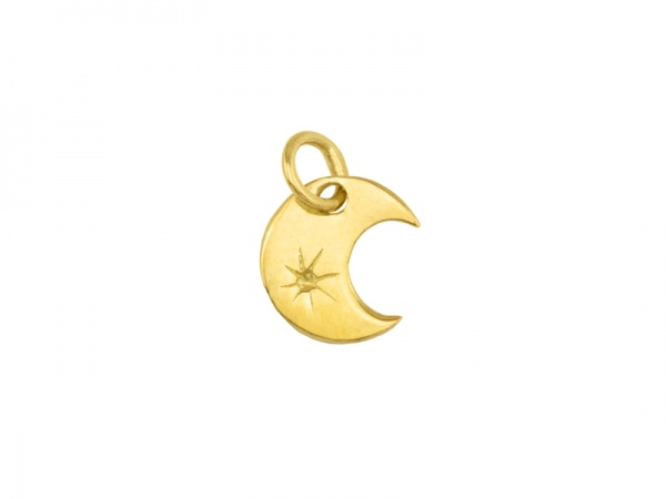 Gold Vermeil Crescent Moon Charm 8.5mm