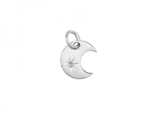 Sterling Silver Crescent Moon Charm 8.5mm