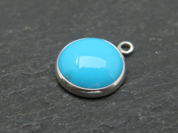 Sterling Silver Turquoise Charm 11mm
