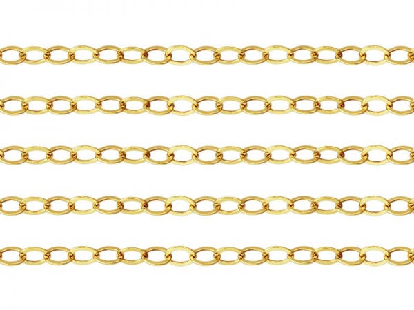 Gold Filled Flat Cable Chain 3 x 2.2mm ~ Offcuts