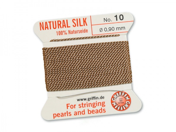Griffin Silk Beading Thread & Needle ~ Size 10 ~ Beige