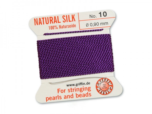 Griffin Silk Beading Thread & Needle ~ Size 10 ~ Amethyst