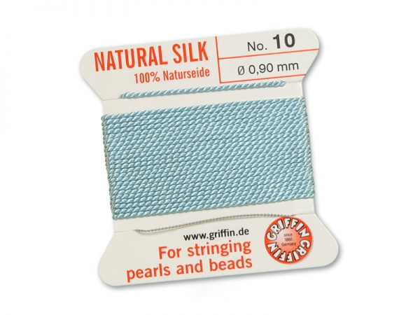 Griffin Silk Beading Thread & Needle ~ Size 10 ~ Light Blue