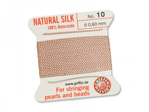 Griffin Silk Beading Thread & Needle ~ Size 10 ~ Light Pink