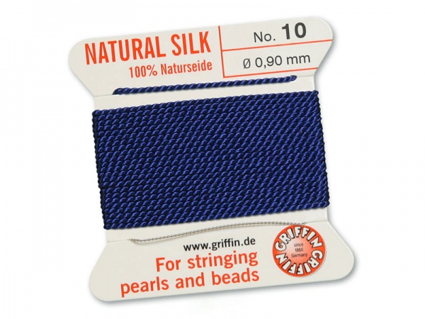 Griffin Silk Beading Thread & Needle ~ Size 10 ~ Dark Blue