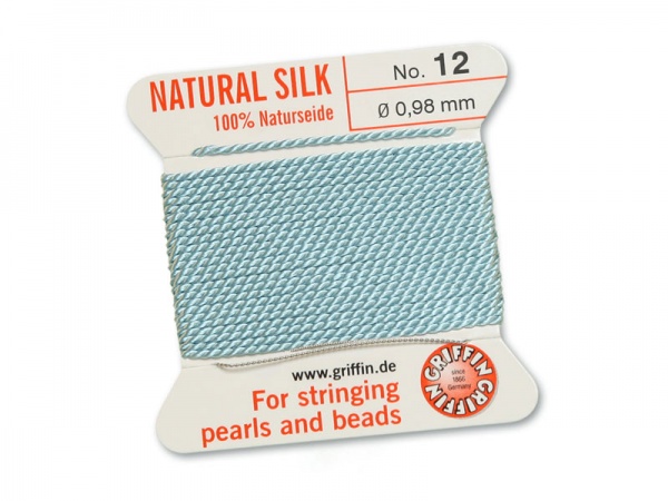 Griffin Silk Beading Thread & Needle ~ Size 12 ~ Light Blue