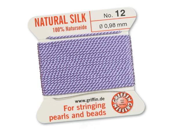 Griffin Silk Beading Thread & Needle ~ Size 12 ~ Lilac