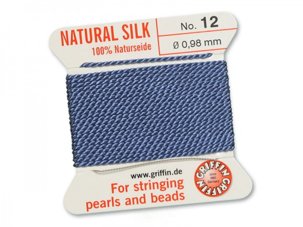 Griffin Silk Beading Thread & Needle ~ Size 12 ~ Blue