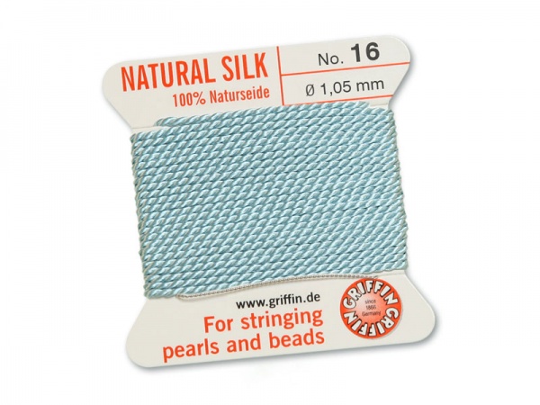 Griffin Silk Beading Thread & Needle ~ Size 16 ~ Light Blue