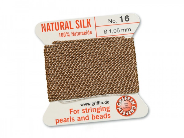 Griffin Silk Beading Thread & Needle ~ Size 16 ~ Beige