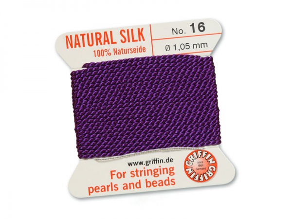 Griffin Silk Beading Thread & Needle ~ Size 16 ~ Amethyst